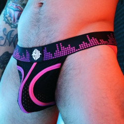 Breedwell Jockstrap Equalizer Noir-Rose neon